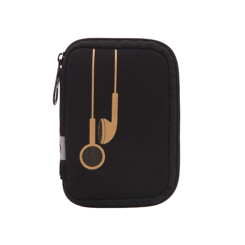 Black w/ Gold Earbuds Ear Bud Case