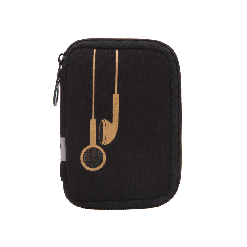 Black w/ Gold Earbuds Ear Bud Case