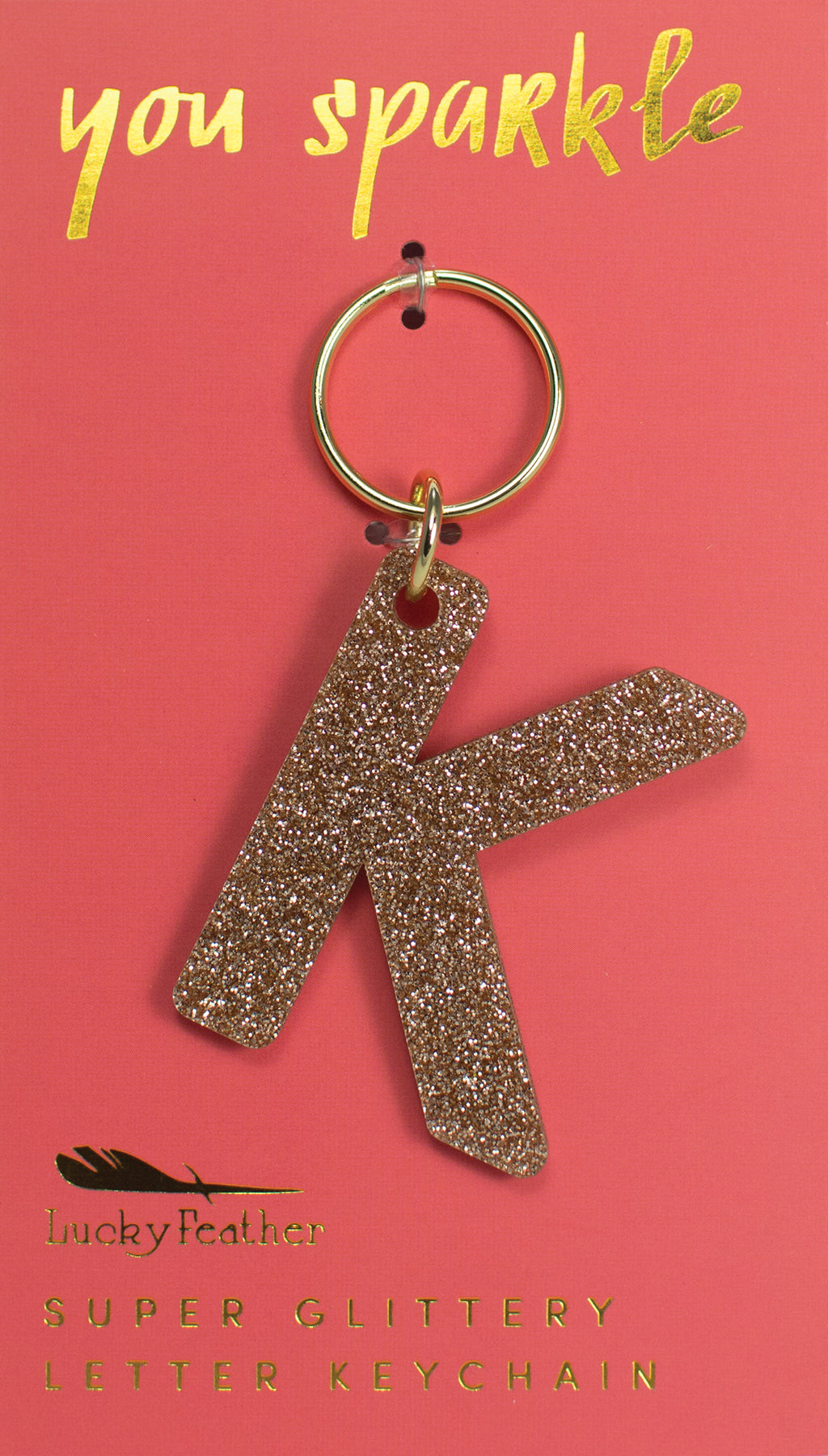 Super Glittery Letter Keychain K