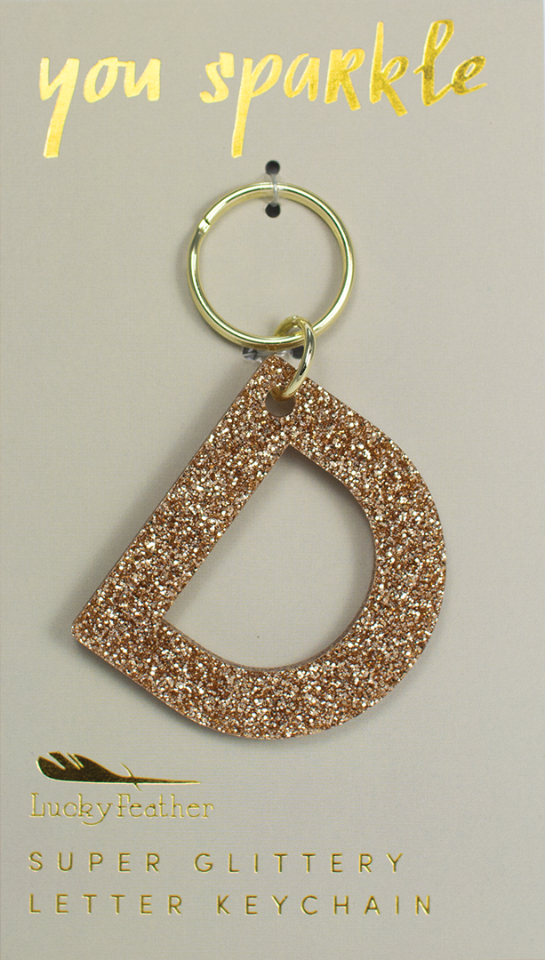 Super Glittery Letter Keychain D