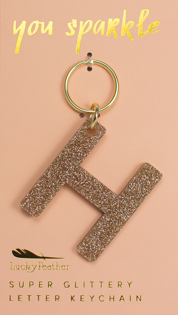 Super Glittery Letter Keychain H