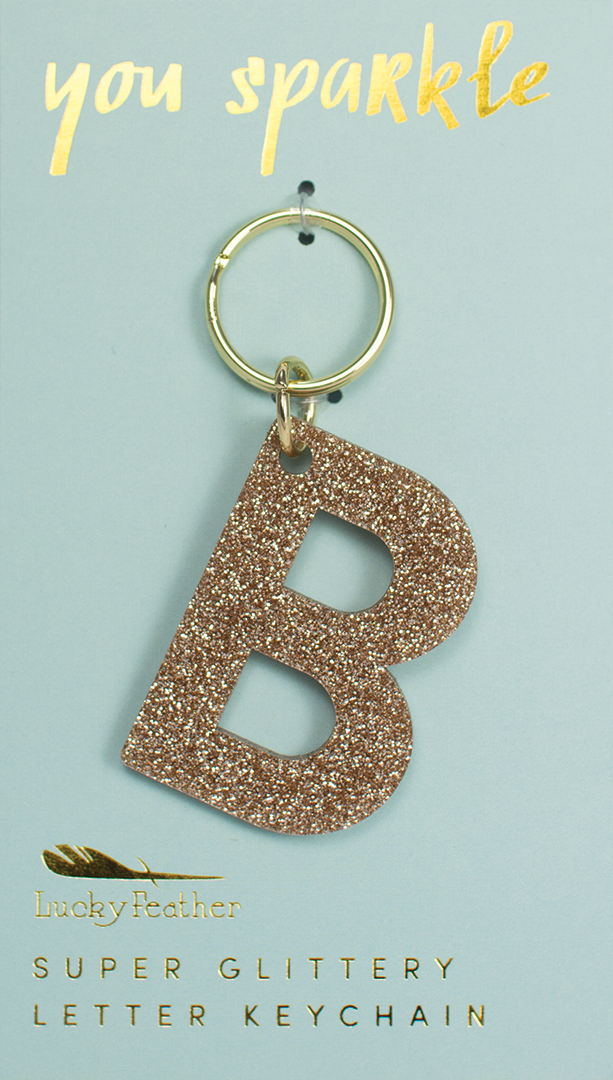 Super Glittery Letter Keychain B