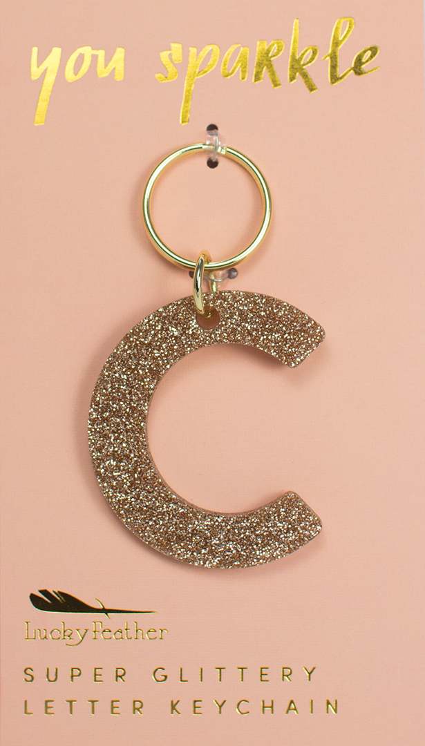 Super Glittery Letter Keychain C