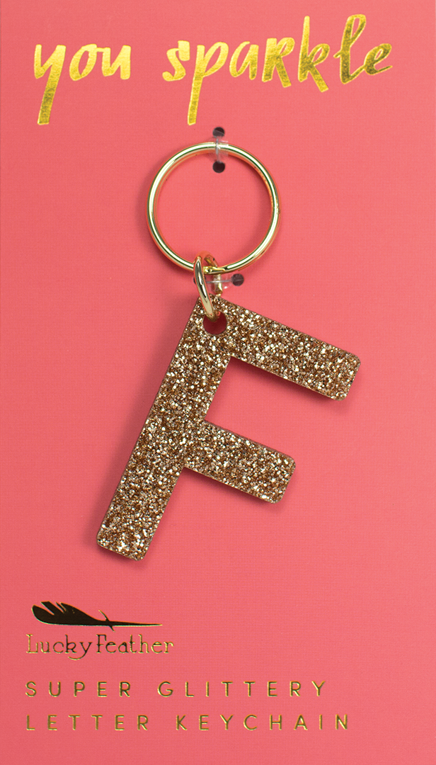 Super Glittery Letter Keychain F
