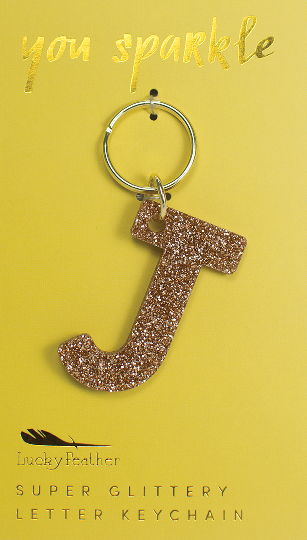 Super Glittery Letter Keychain J