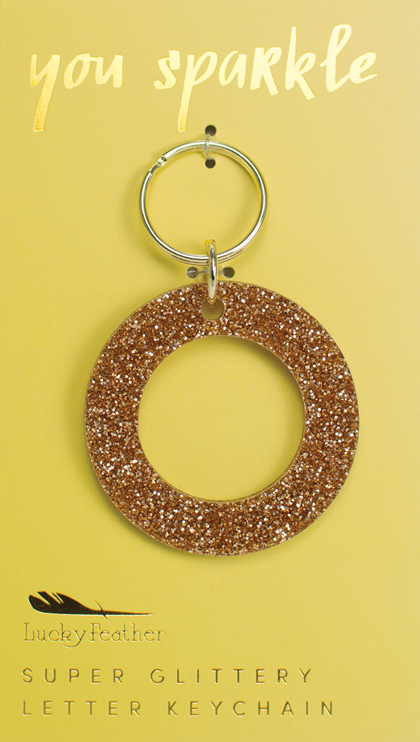 Super Glittery Letter Keychain O