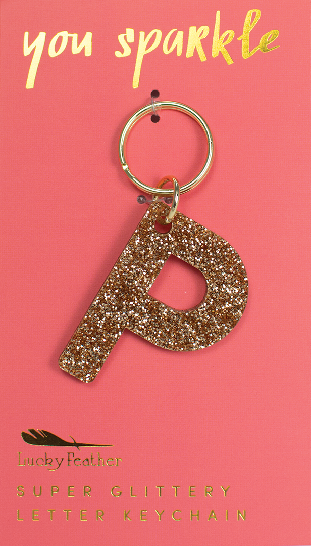 Super Glittery Letter Keychain P