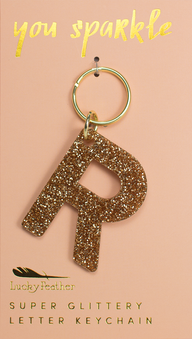 Super Glittery Letter Keychain R