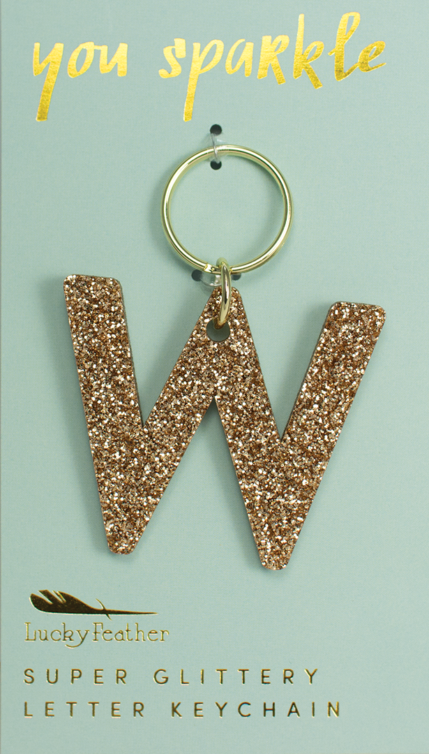 Super Glittery Letter Keychain W