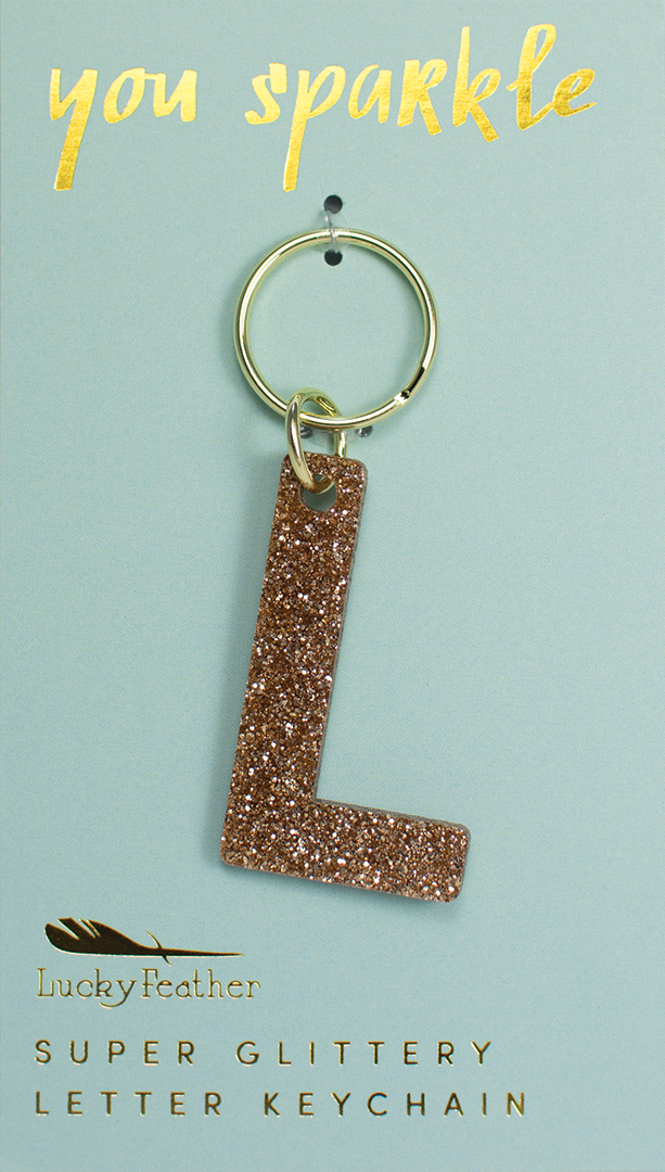 Super Glittery Letter Keychain L