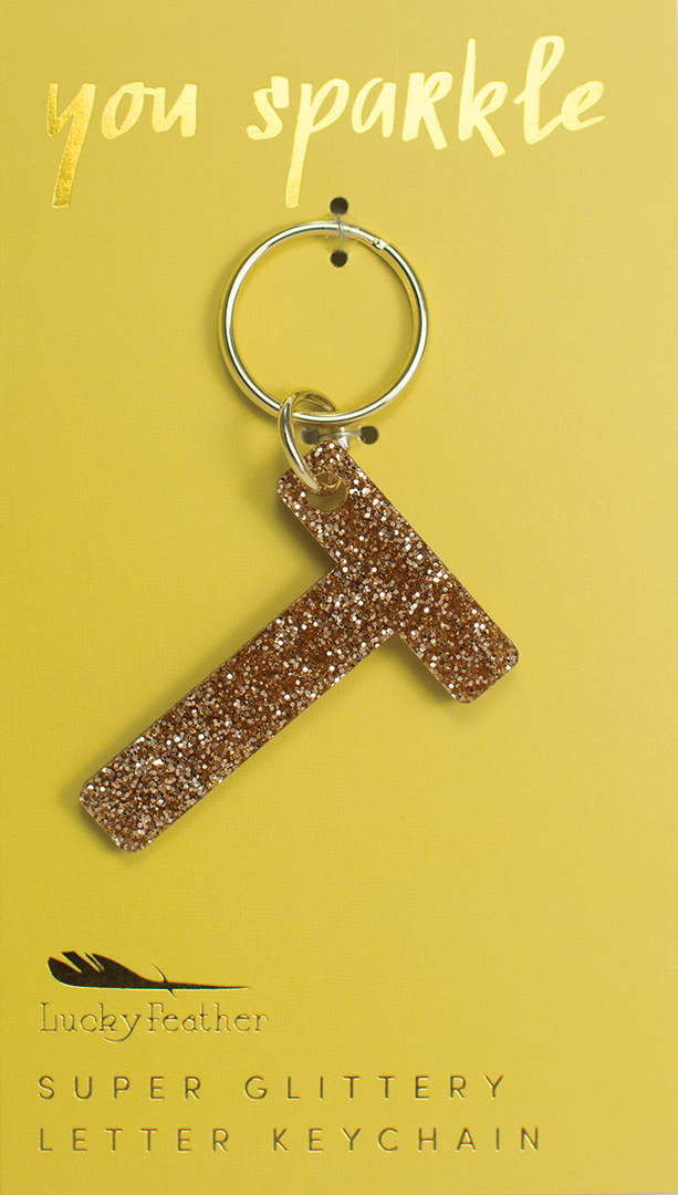 Super Glittery Letter Keychain T