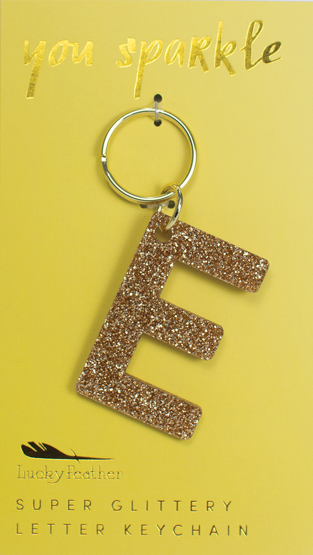 Super Glittery Letter Keychain E
