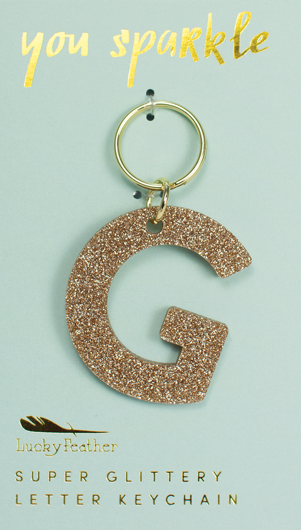 Super Glittery Letter Keychain G