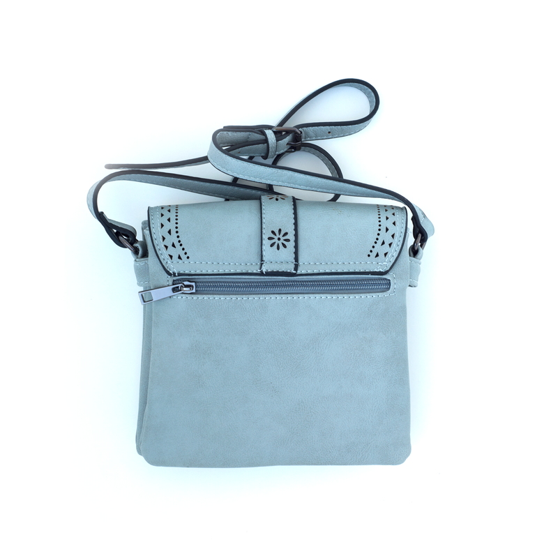 Blue-Gray Purse with Buckle