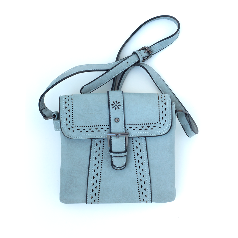 Blue-Gray Purse with Buckle